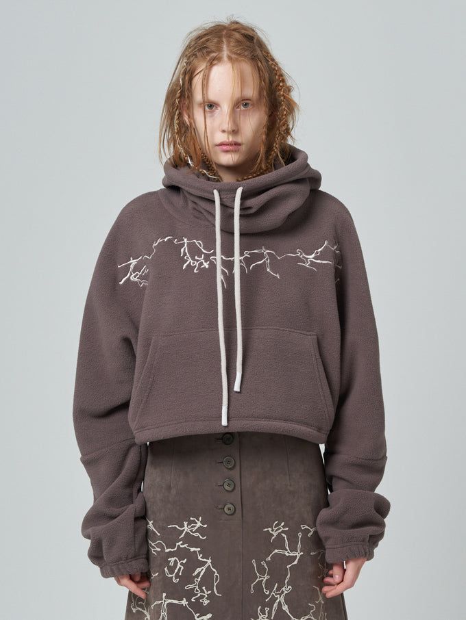 TENSE DANCE(テンスダンス)の「Turtleneck cropped hoodie_cocoa(Tops)」