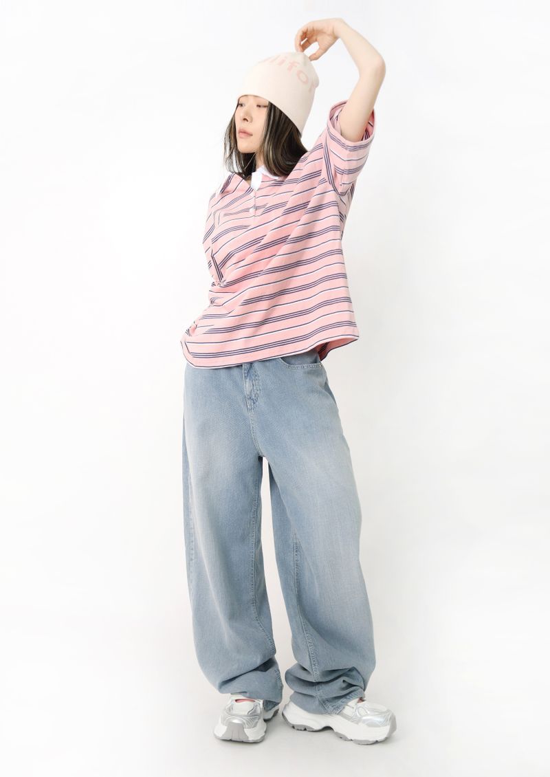 Sweet stripe collared tee(2colors)