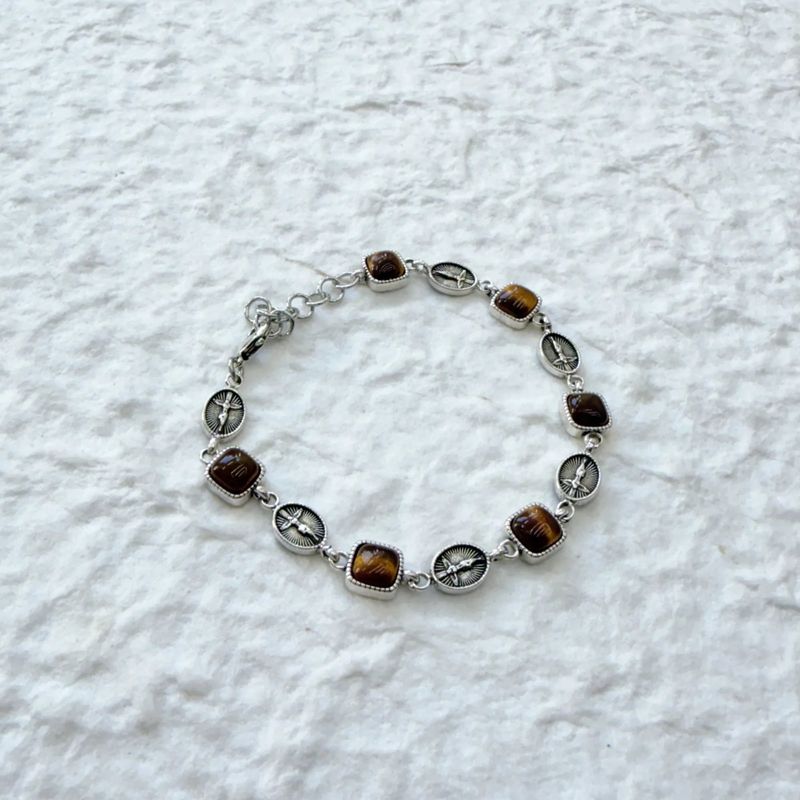 Tiger Eye Emblem Bracelet