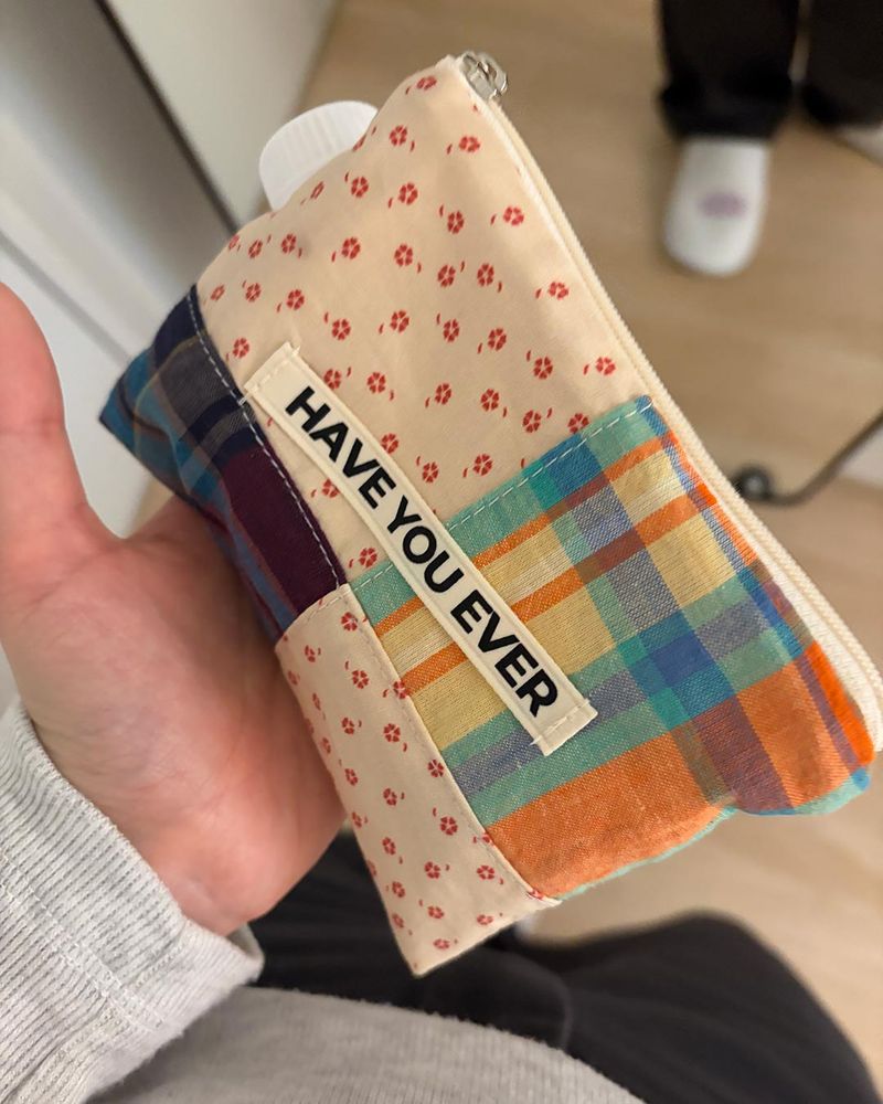 Patch work flat pouch