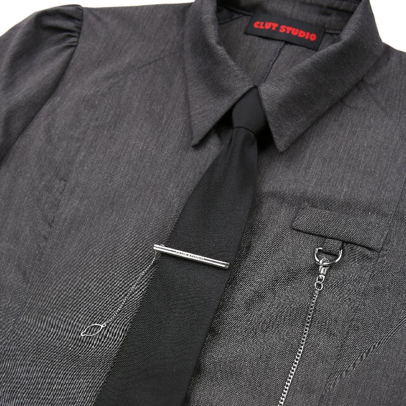 Necktie Chain Shirt - CHARCOAL