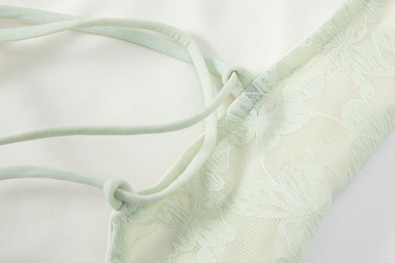 lace backless top mint butterfly