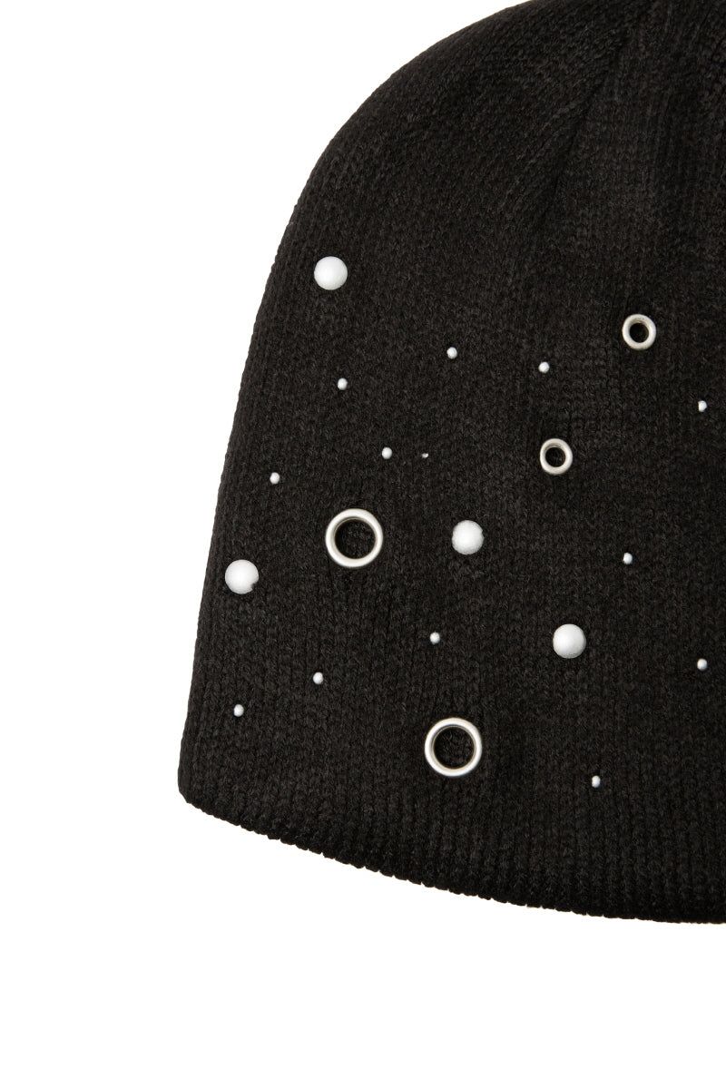 eyelet beanie (black)