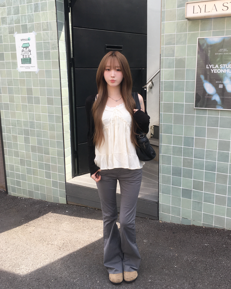 Shirring banding sapn boots cut pants