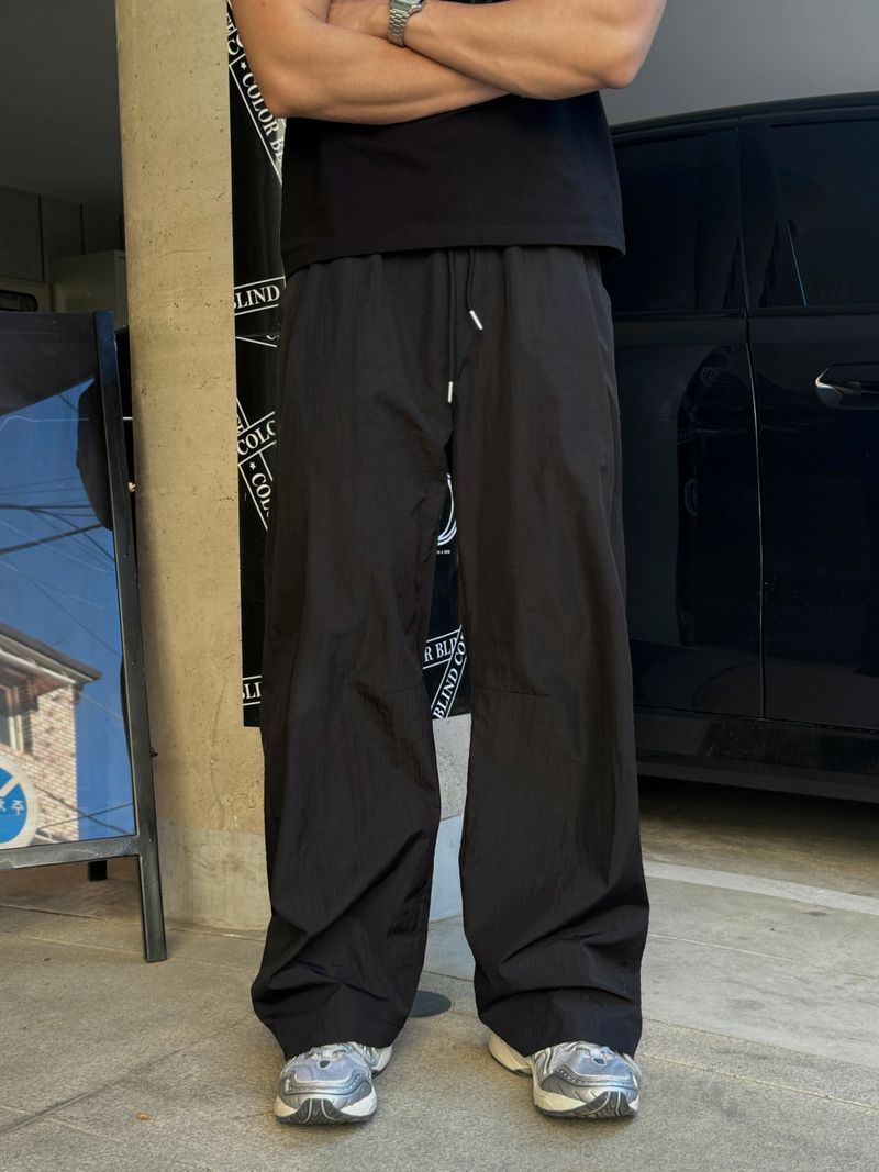 Rod nylon wide pants