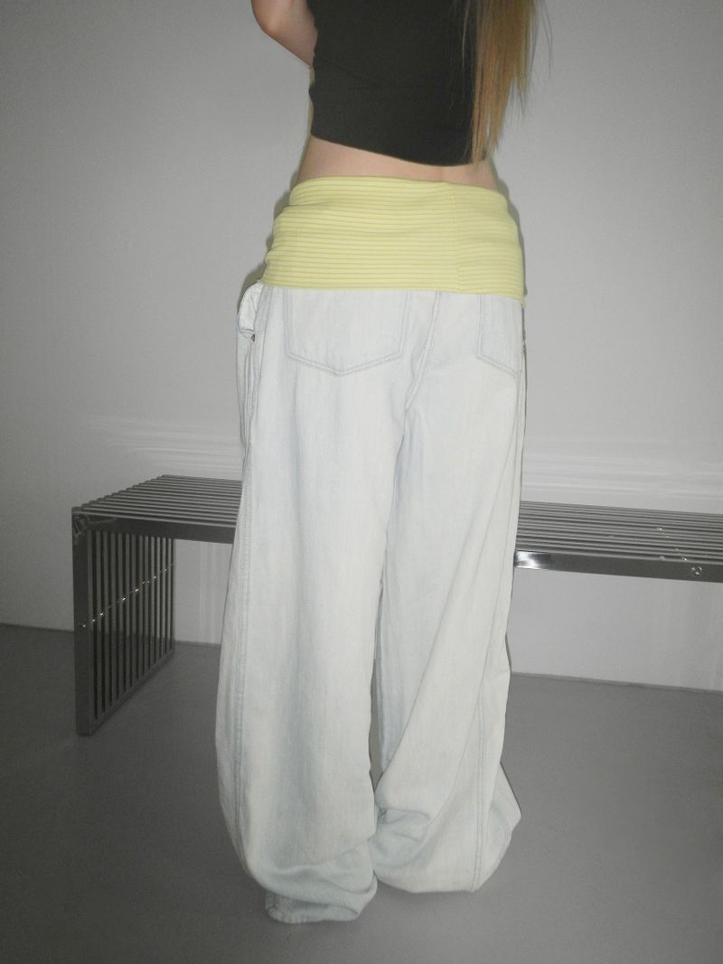 summer banding denim pt(2 color)