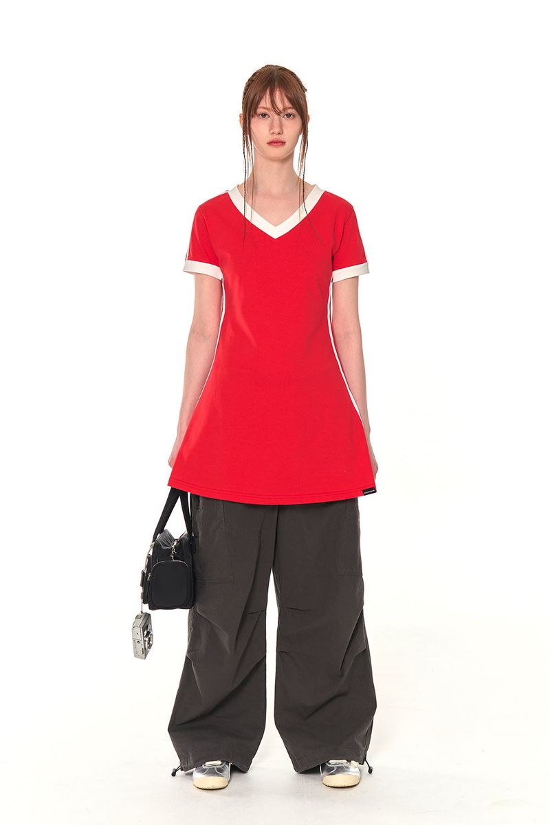 V NECK LINE OPS (RED)