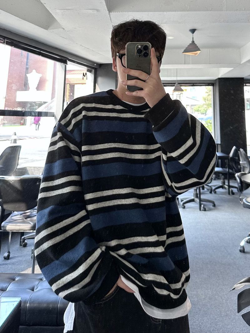 sain peach stripe round mtm