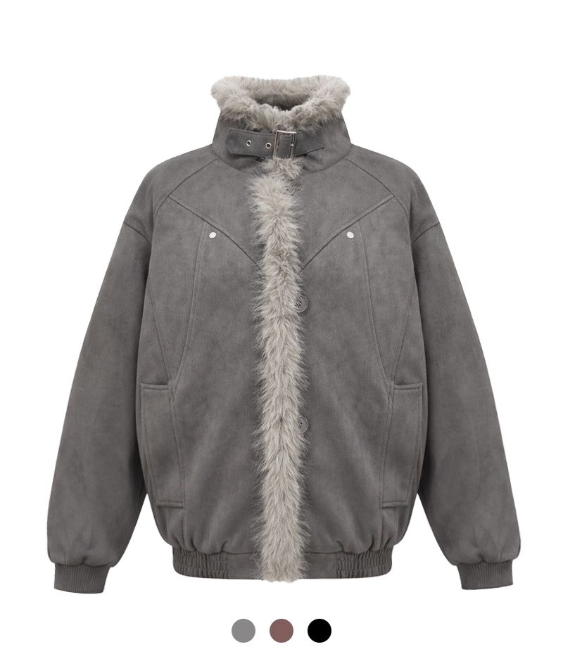 Cozy&Kitsch（コージーアンドキッチ）の「Aaron High-Neck Fur-Trim Short Mustang（Jackets/Outerwear）」