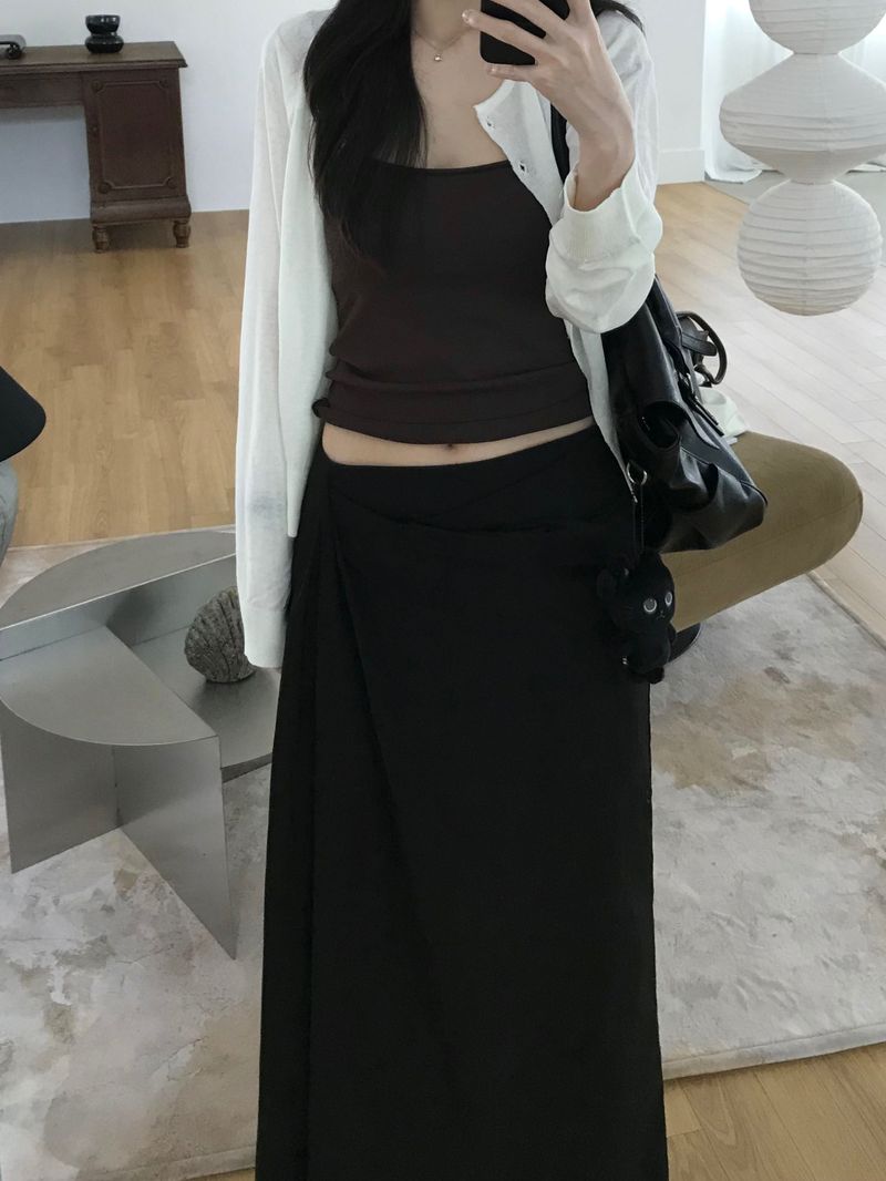 Slash linen round cardigan (4 colors)