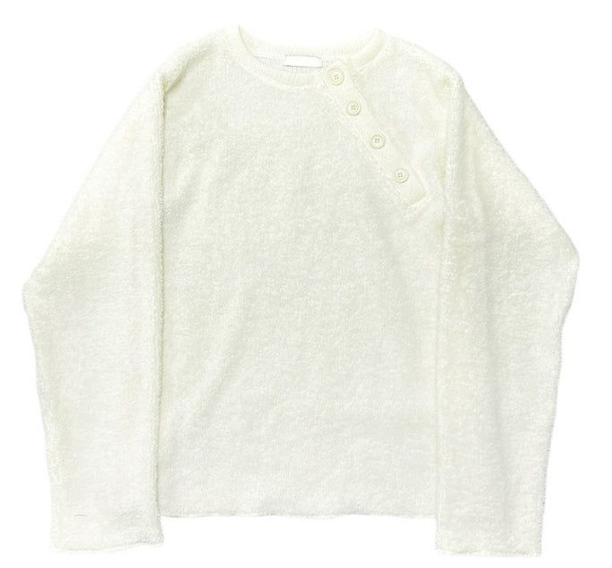 Diagonal Button Loose Fit Bookle Knitwear