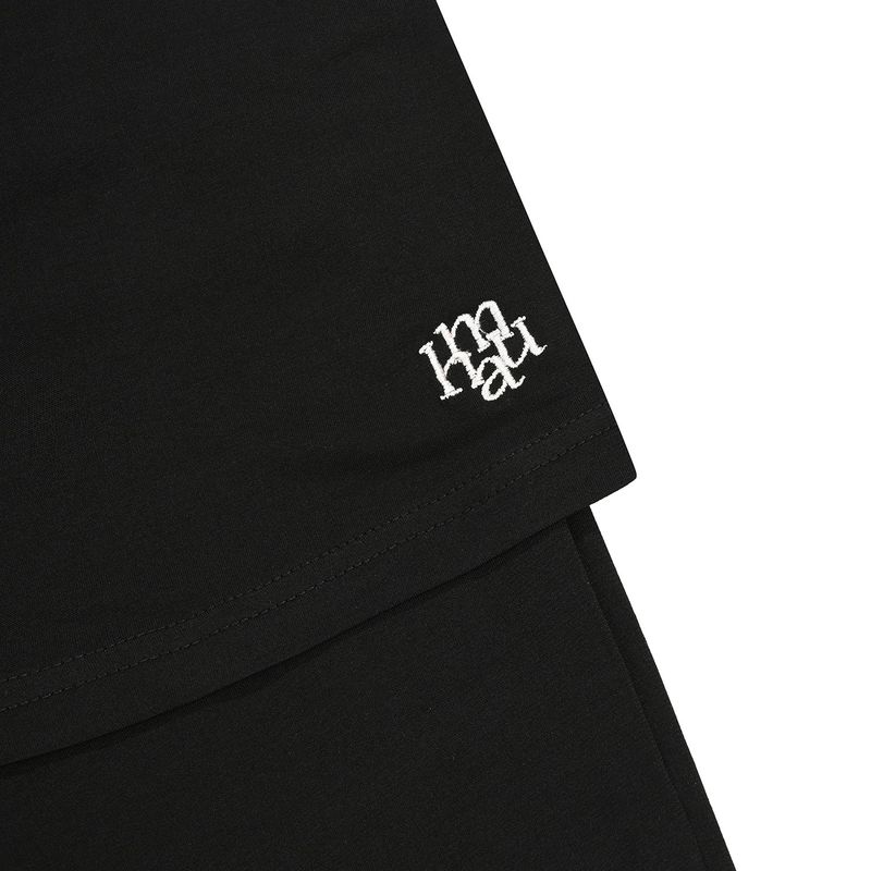 LAYERED STRING SKIRT PANTS [BLACK]