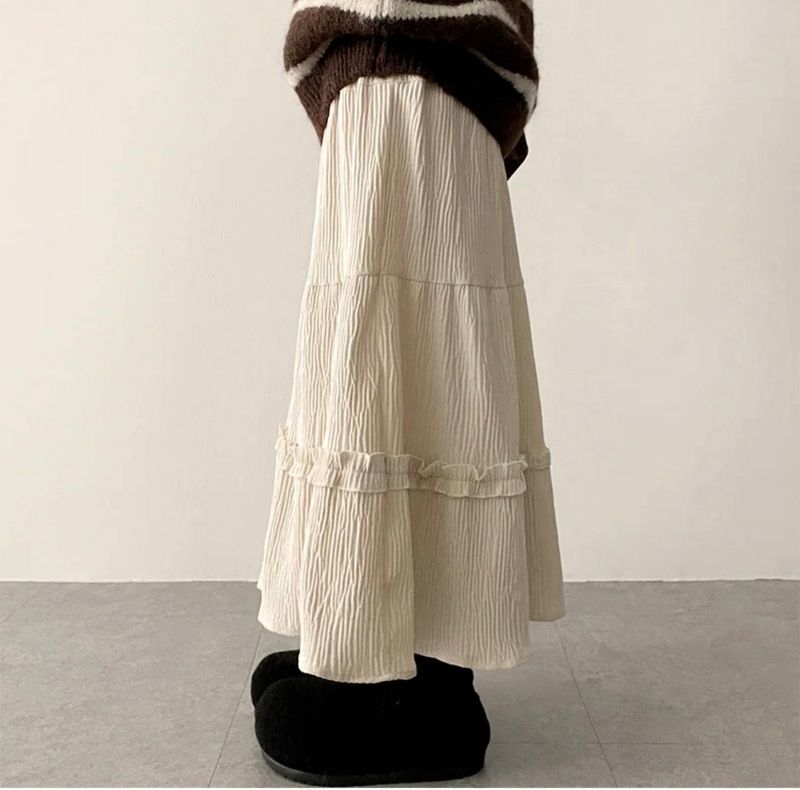 Rian Linkle cancan frill bendable long skirt