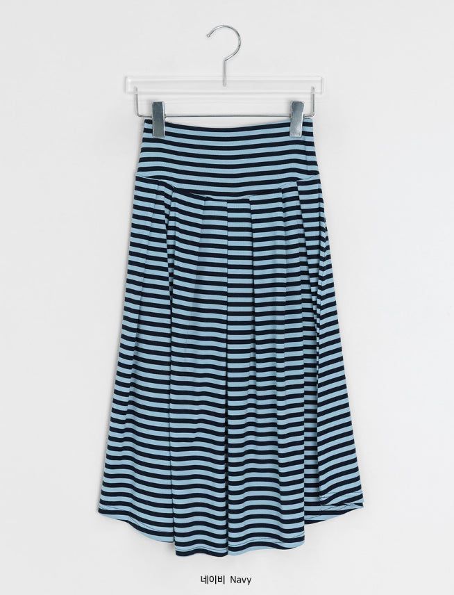 Ryujini striped long skirt