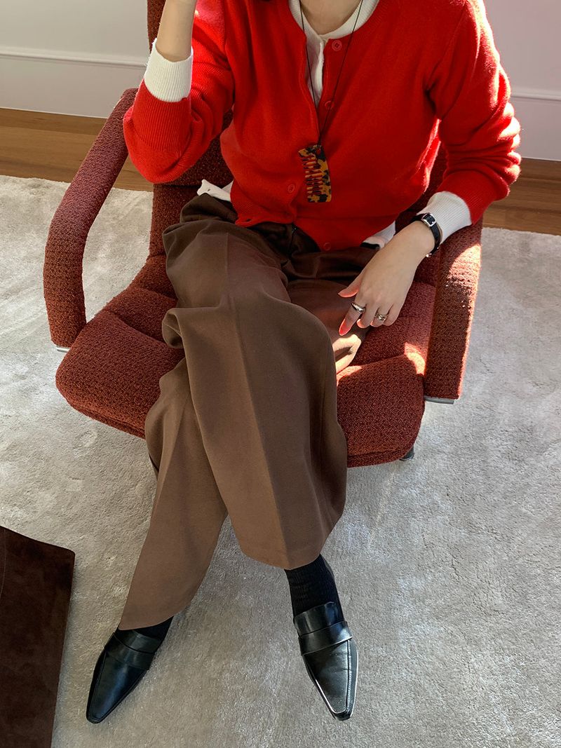 [MADE] [Wool Napping] Winter Warm Pintuck Wide Slacks