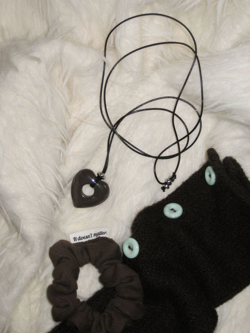 [HEART] Loppy necklace (Brown)
