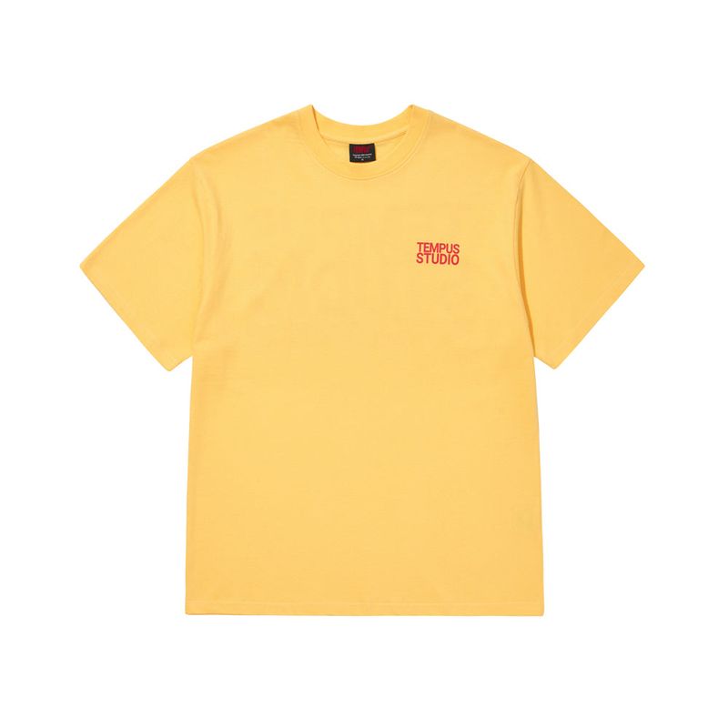 TEMPUSSTUDIO（テンプススタジオ）の「TIME LOGO T-SHIRT [YELLOW]（Tops）」
