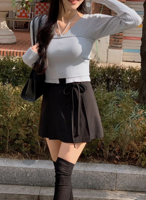 JN Halter Strap Knit Sleeveless (5color)