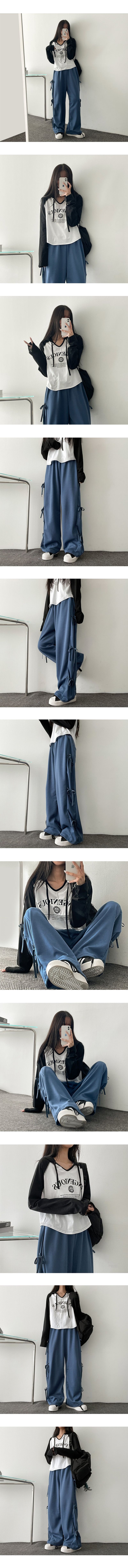 Deliluv Side Ribbon Banding Sweat Pants