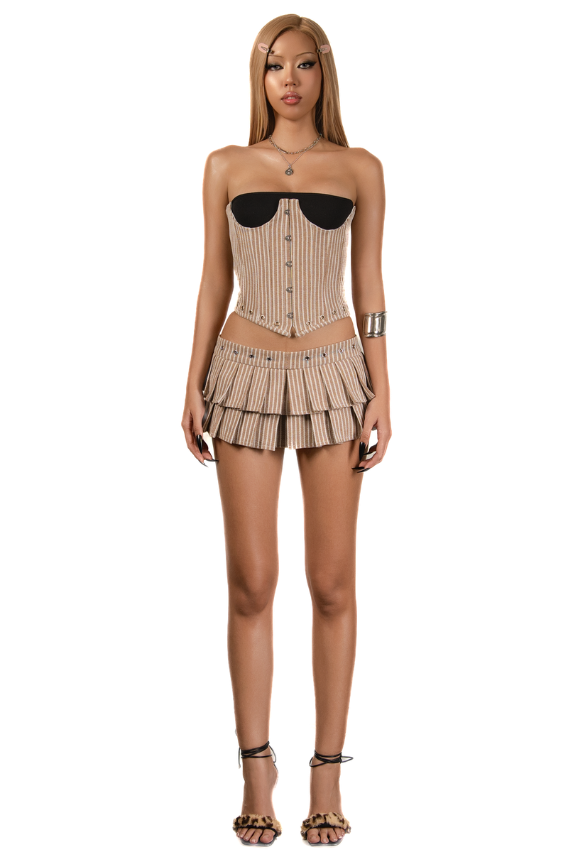 TATICHU（タティチュ）の「POP Striped Pleated Mini Skirt（Skirts）」