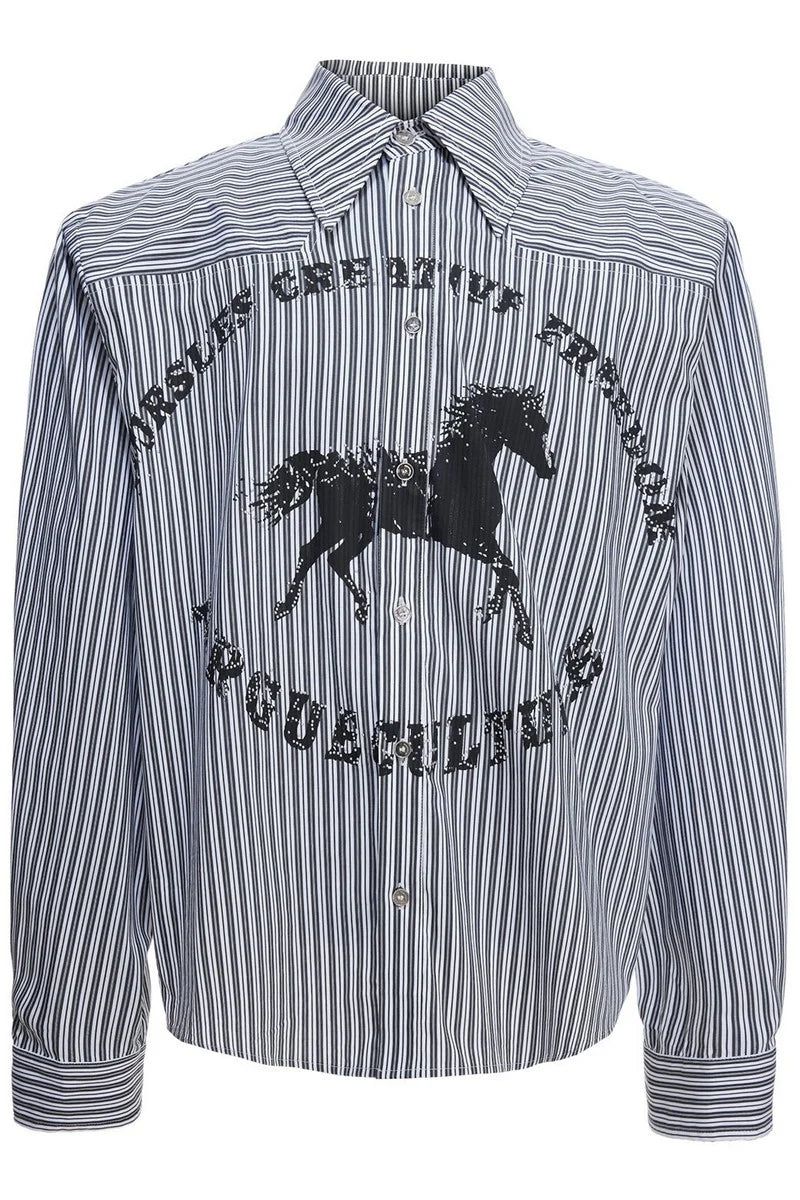 Studded Striped Printed Shirt