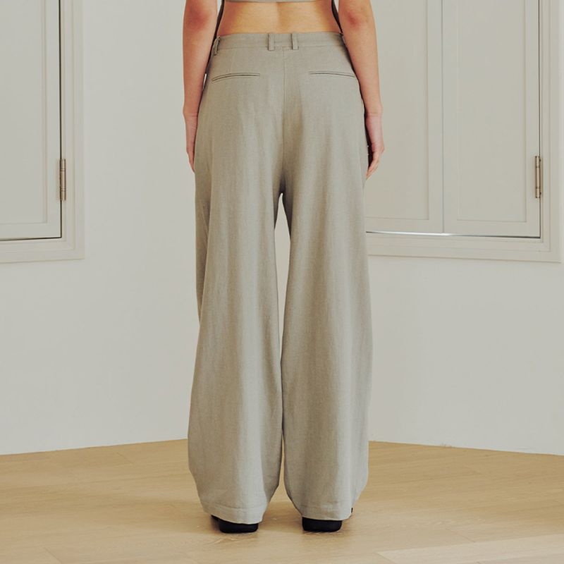 Linen Wide Pants (BEIGE)
