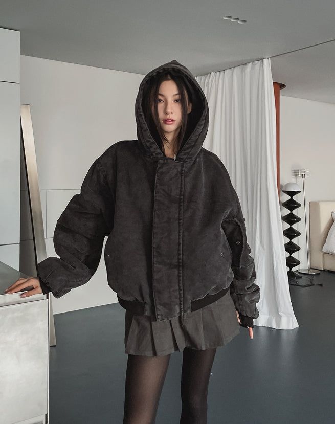 ULAN（ユレン）の「Ber denim padded hooded flight jumper（Jackets/Outerwear）」