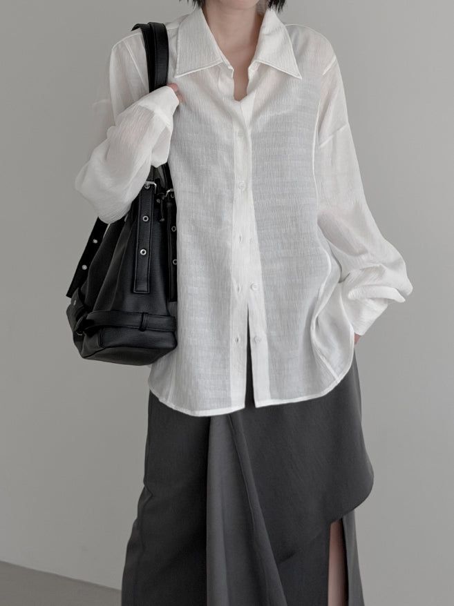 mnem（ムネム）の「Airy Loose Fit Shirt（Tops）」