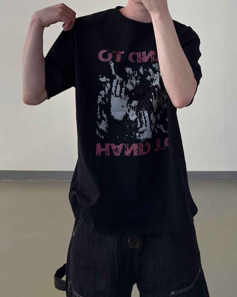 Touch Graphic Oversized Half T-Shirt