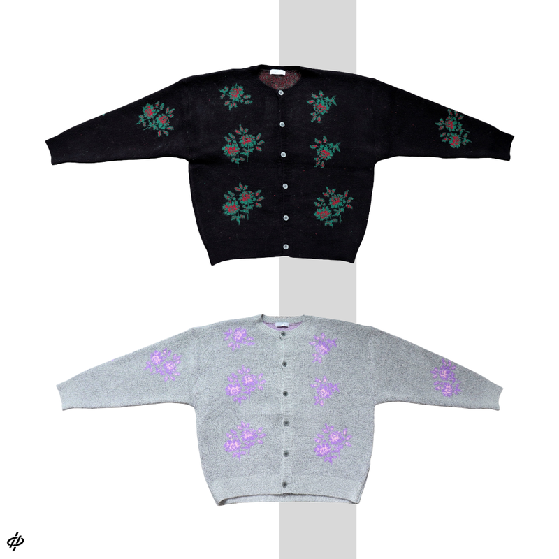 Oversized Vintage Flower Cardigan