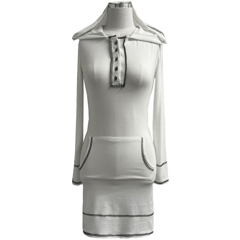 Burning Hood Color Stitch Slim Fit Midi Dress (3 Colors)