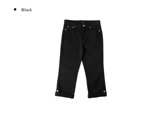 Brun Button Roll-up Capri Pants