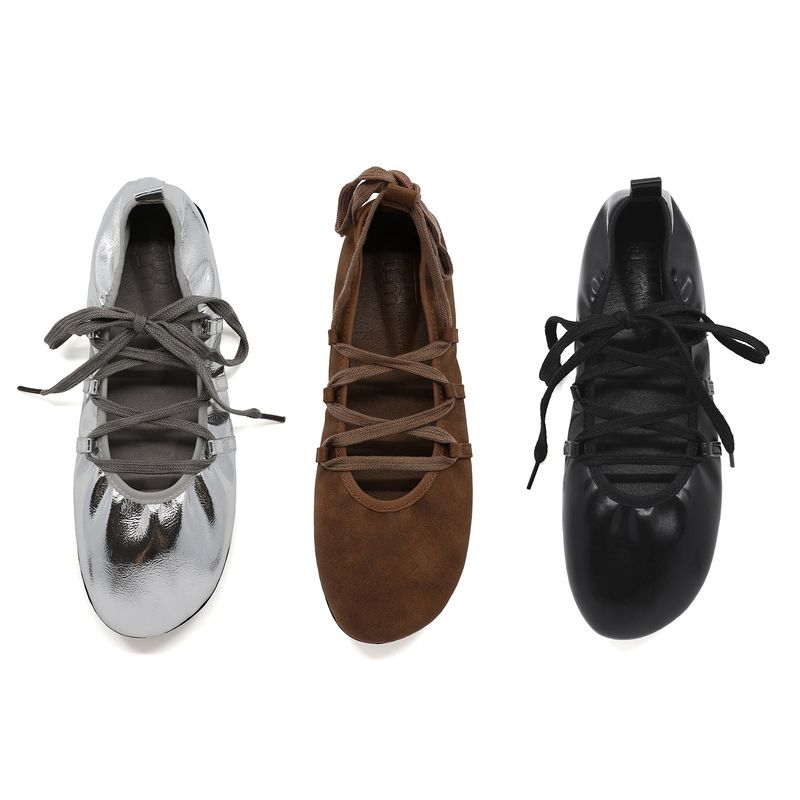 Blessed 0001. Lace-Up Flats - 3colors