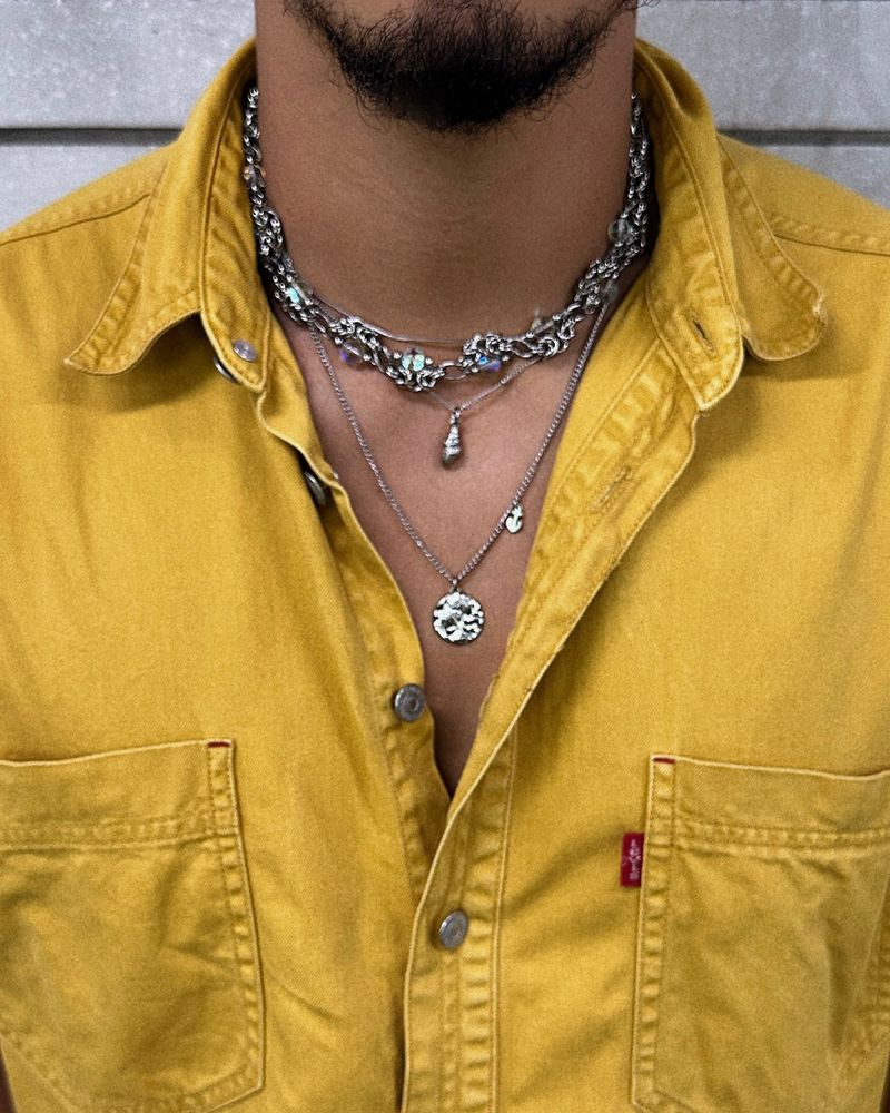 Moonstone and Chainmail Necklace