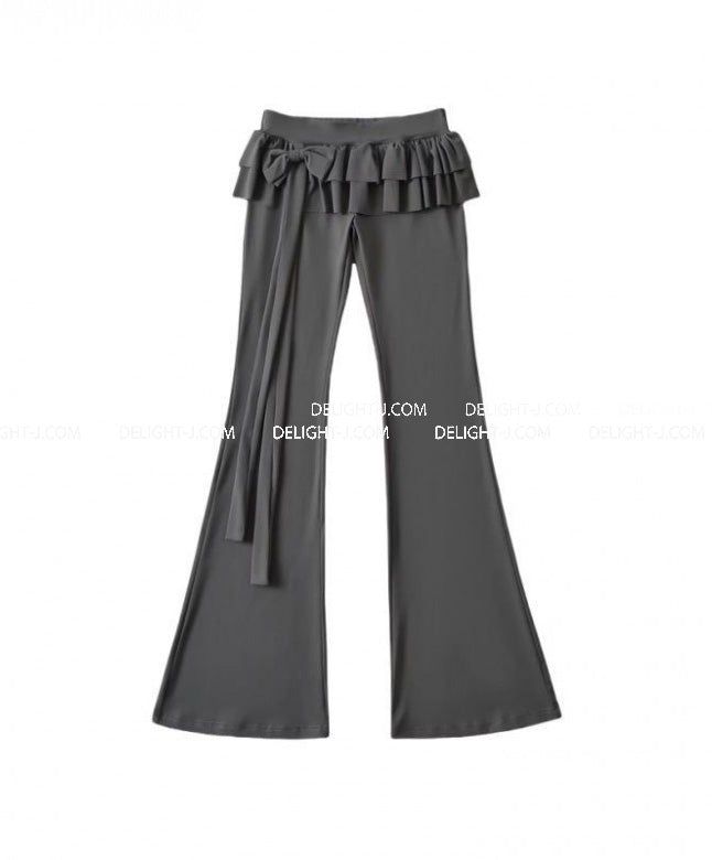 cancan frill layered bootcut pants