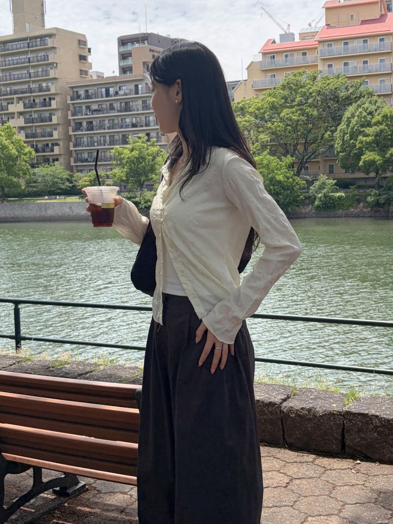 Shining Wrinkle Collar Blouse