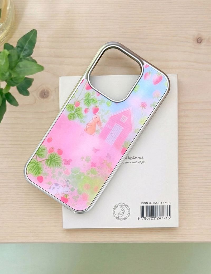 【MADE】Pink Berry Garden Silver Bumper Case