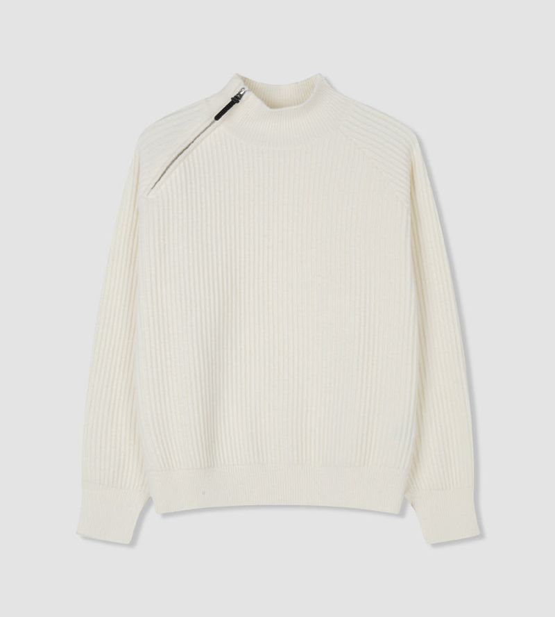 No.1545 diagonal zipper KNIT (4color)