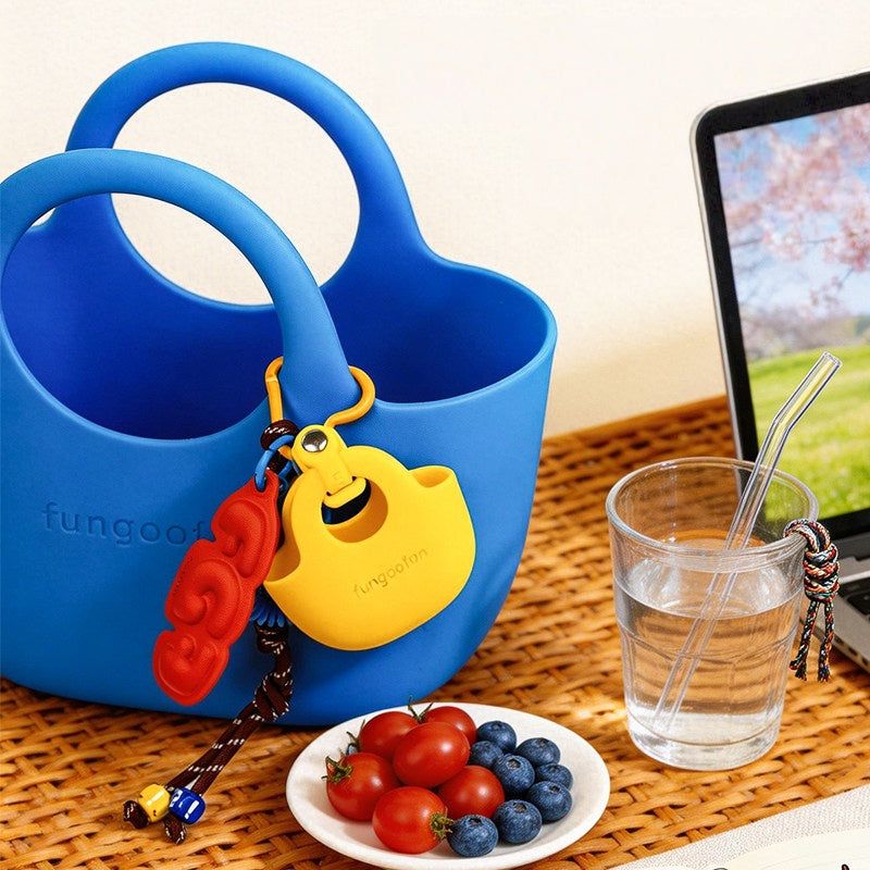5colors Mini EVA Earphone Bucket Bag Charm Keyring