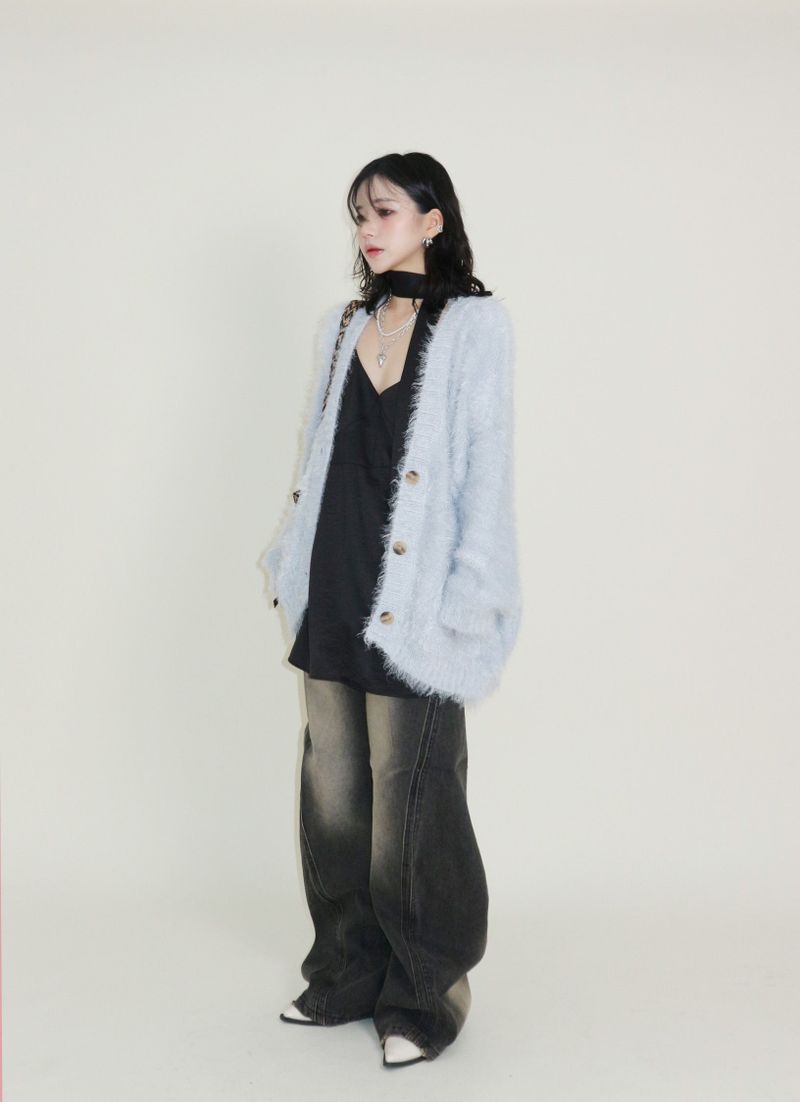 Featheryan Rouge Long Angora Cardigan