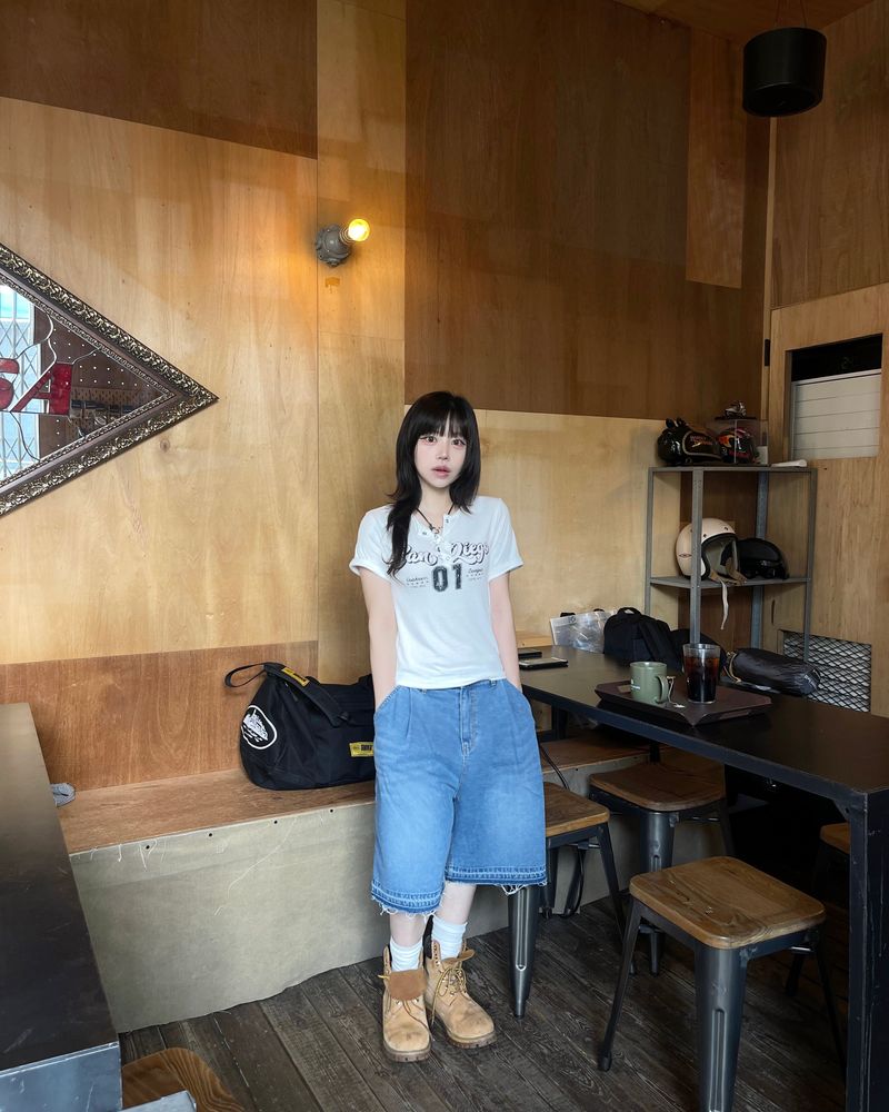 Vintage ten snap ribbed t-shirts
