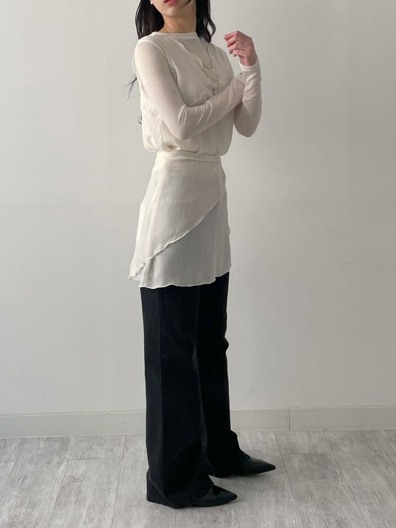 [Scarf SET] Bambi Layered See-through Mini One Piece