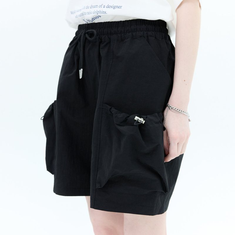 Nylon stringpocket banding short pants