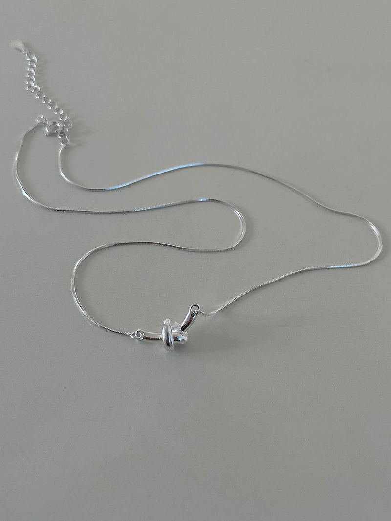 [925silver] Twisted donut necklace