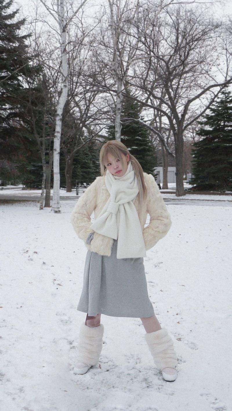 Ribbon Muffler_Fairy ivory