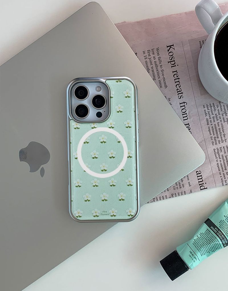 [MADE]プチミント シルバーエポキシ MagSafe iPhoneケース