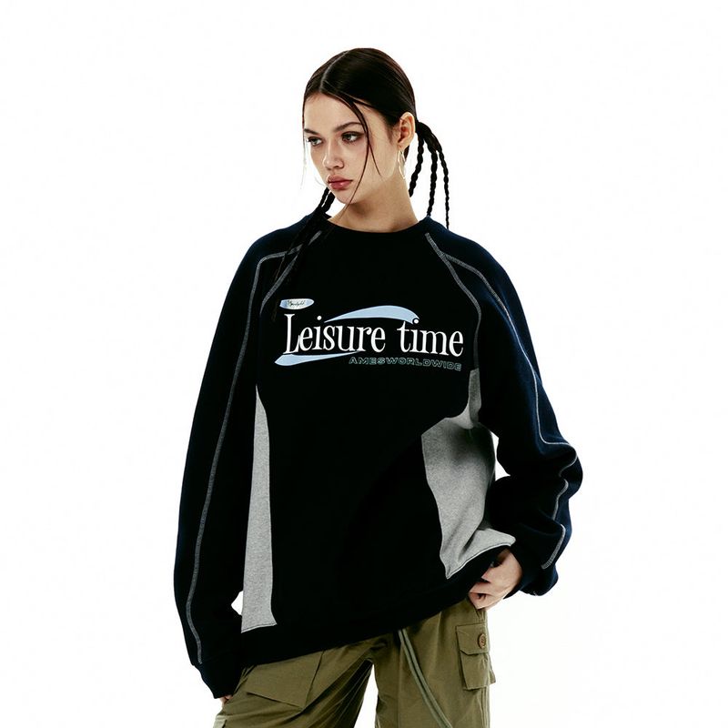 AMES WORLDWIDE（アメスワールドワイド）の「LEISURE TIME LOGO SWEATSHIRT NAVY（Tops）」