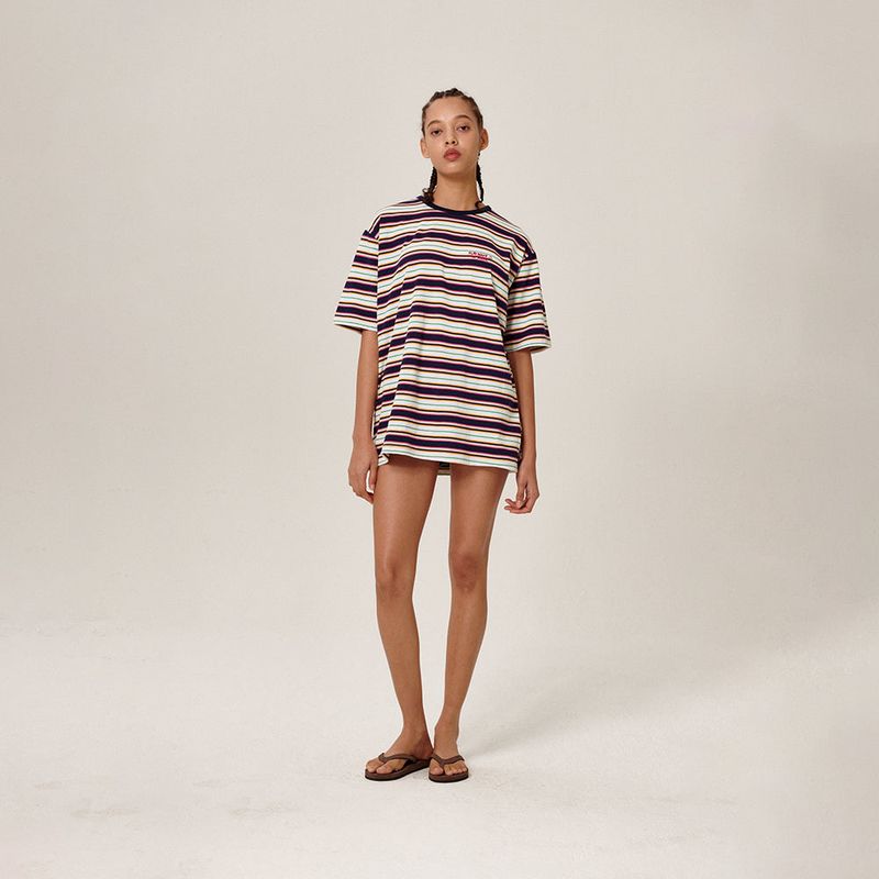 Dazzy Stripe T-Shirt Navy