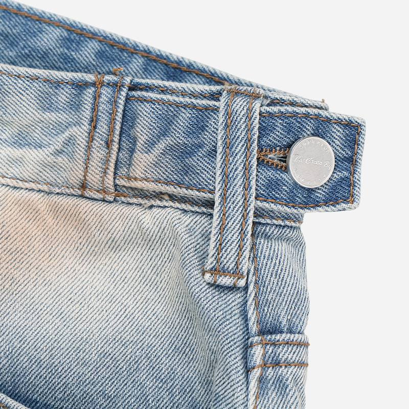 Sticker Print Denim Pants