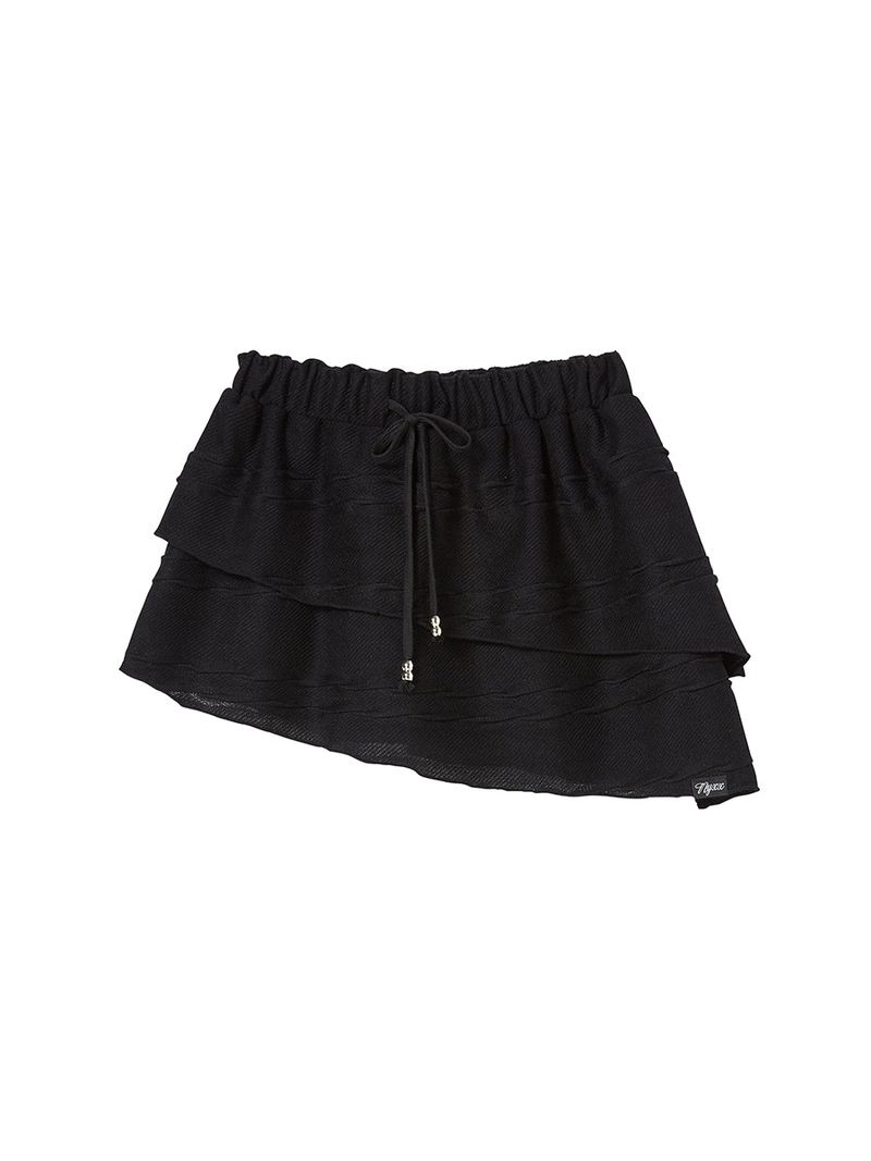 TWIST FRILL SKIRT BLACK